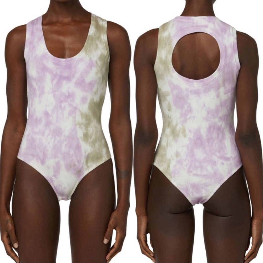 NWT HUDSON Tie Dye Cutout Sleeveless Scoop Neck Bodysuit Womens Size Medium - Picture 7 of 7